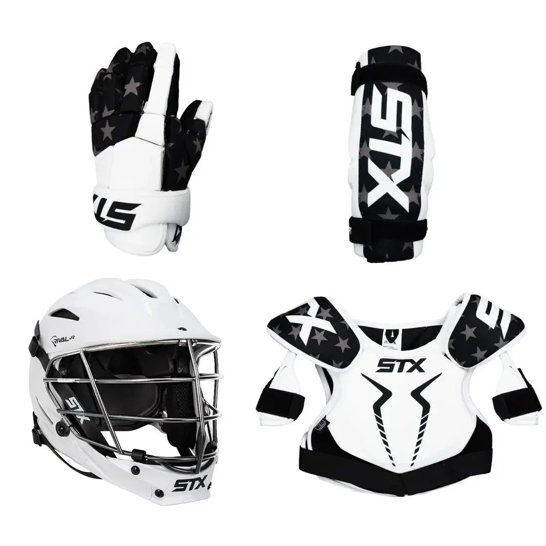 4-Piece USA Youth Starter Set (STX Rival Jr. Helmet - No Stick)