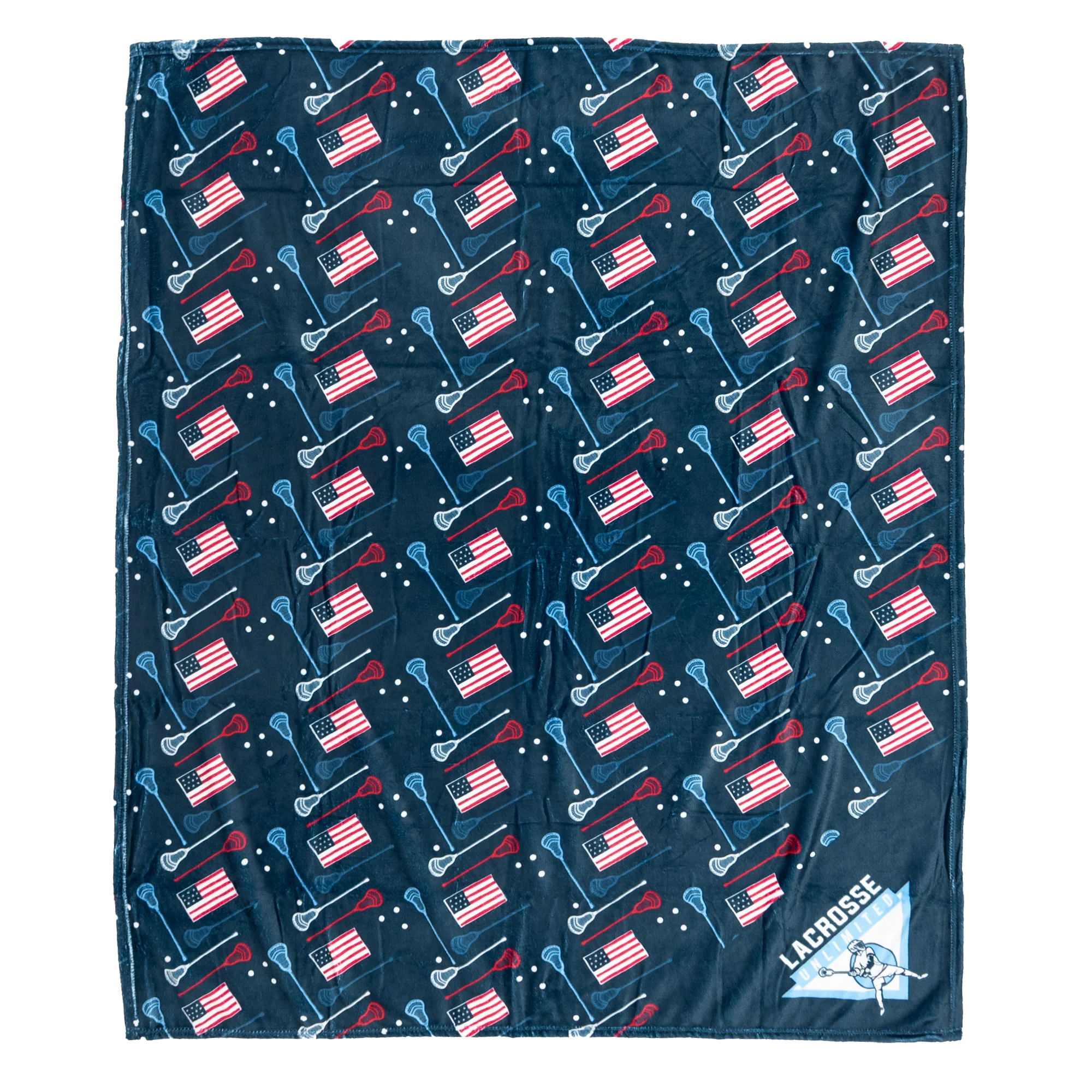 Navy USA Lacrosse Sticks Blanket