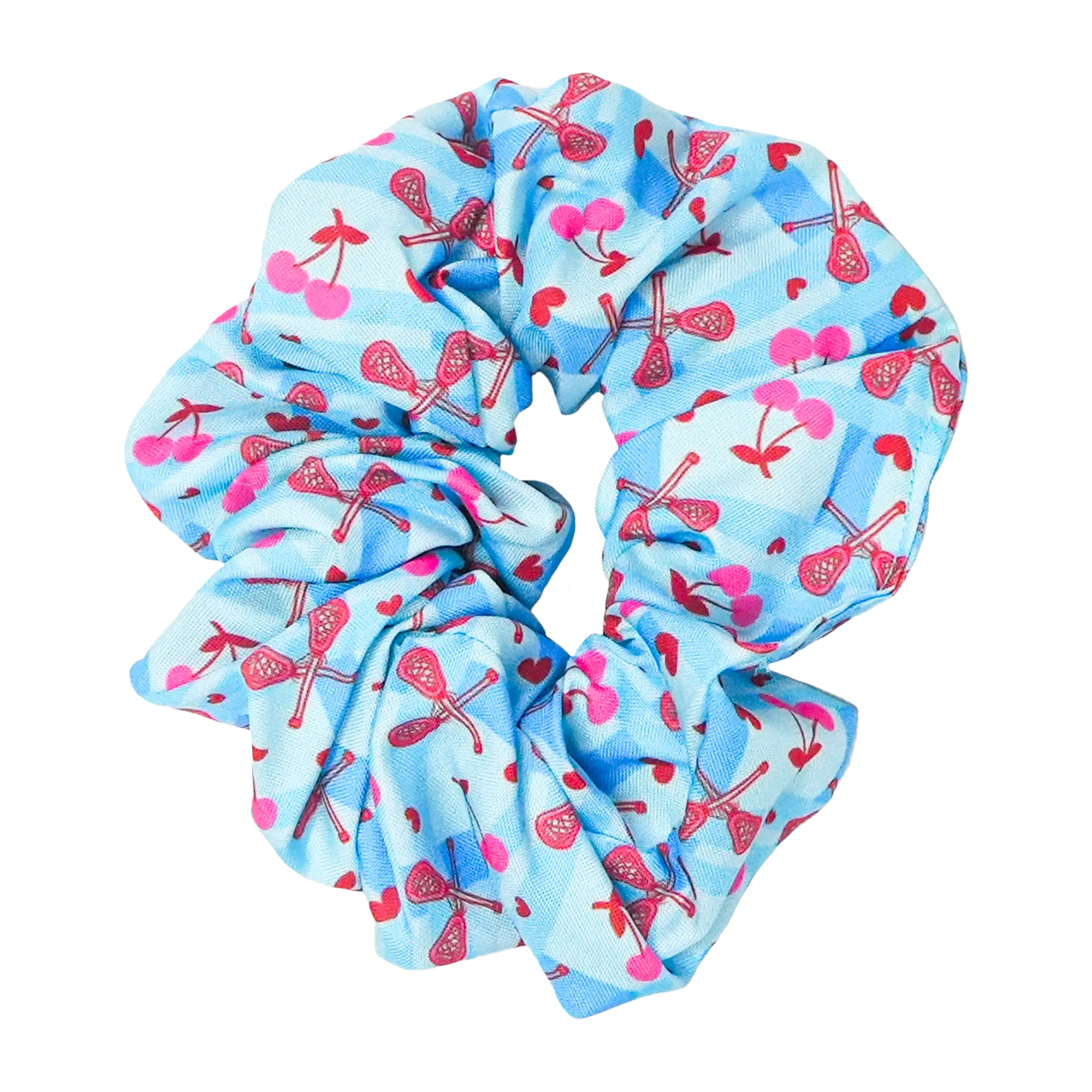 Heart and Cherries Lacrosse Scrunchie