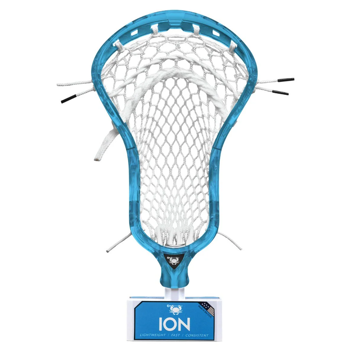 ECD Ion Frost White Strung Lacrosse Head