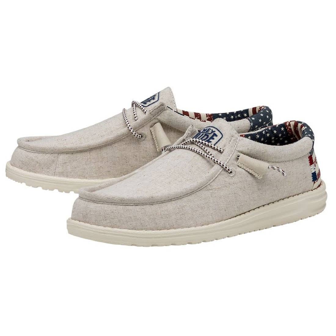 Hey Dude Wally Off-White Patriotic Shoes - Image 3