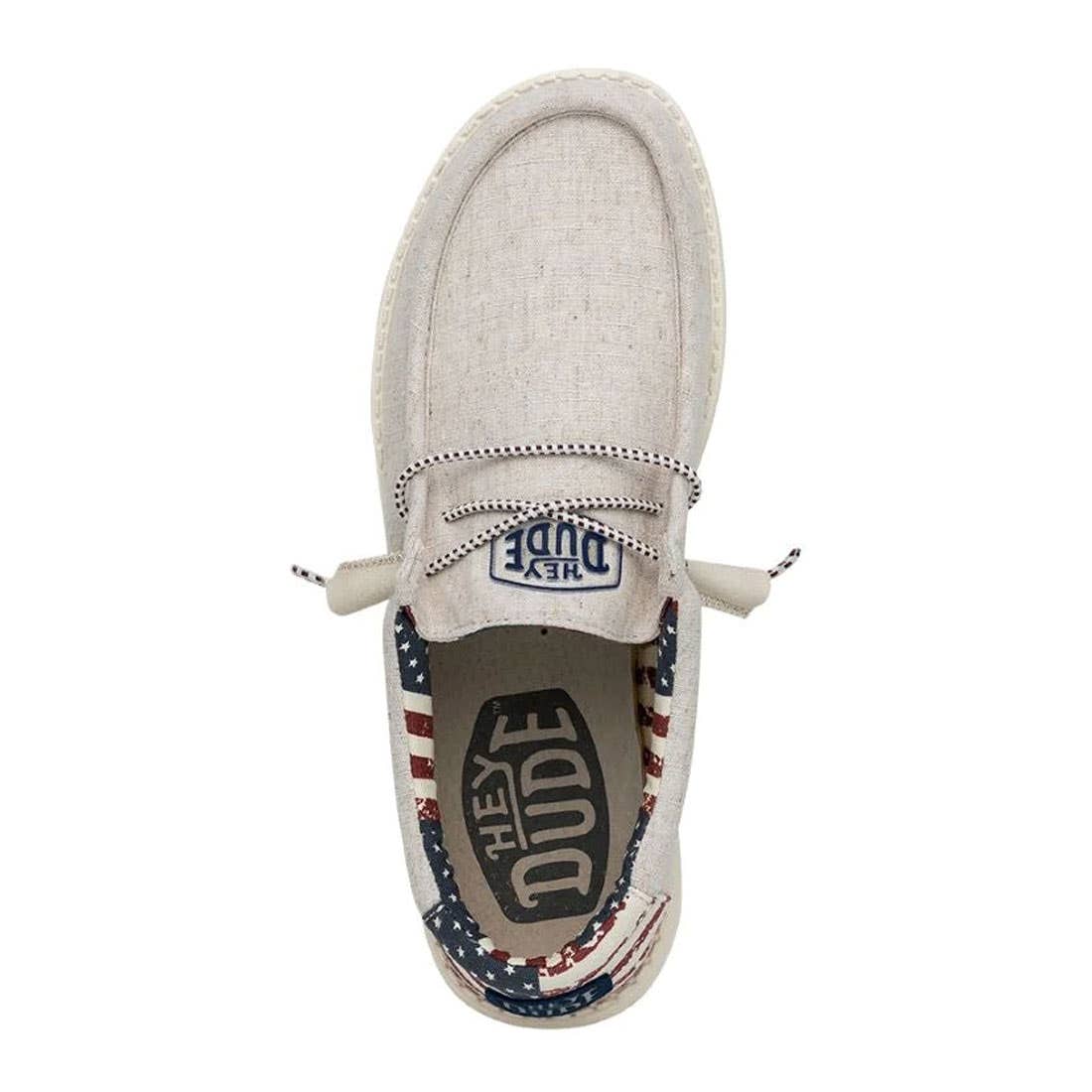 Hey Dude Wally Off-White Patriotic Shoes - Image 5