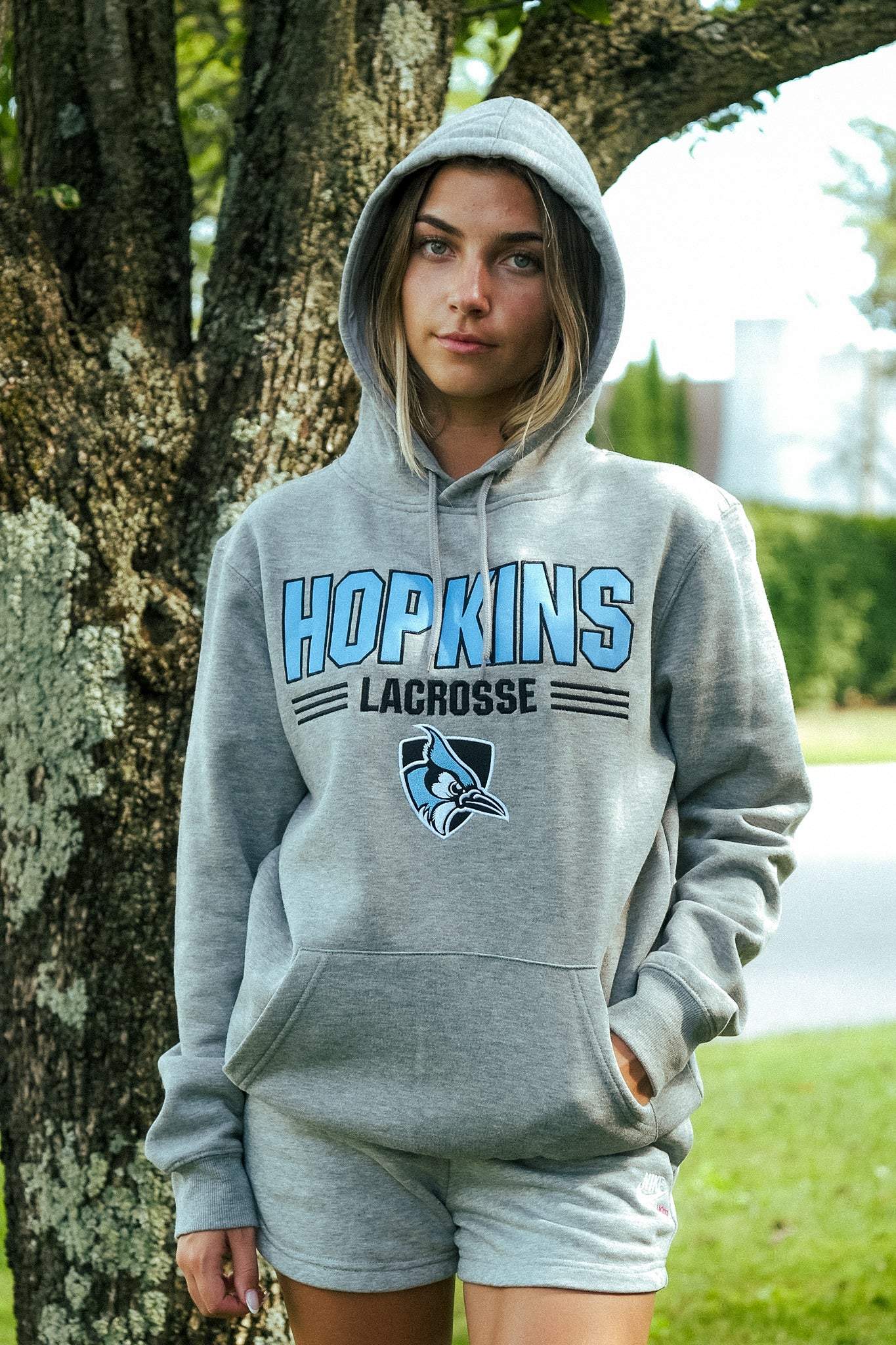 Hopkins Adult Lacrosse Hoodie - Image 3