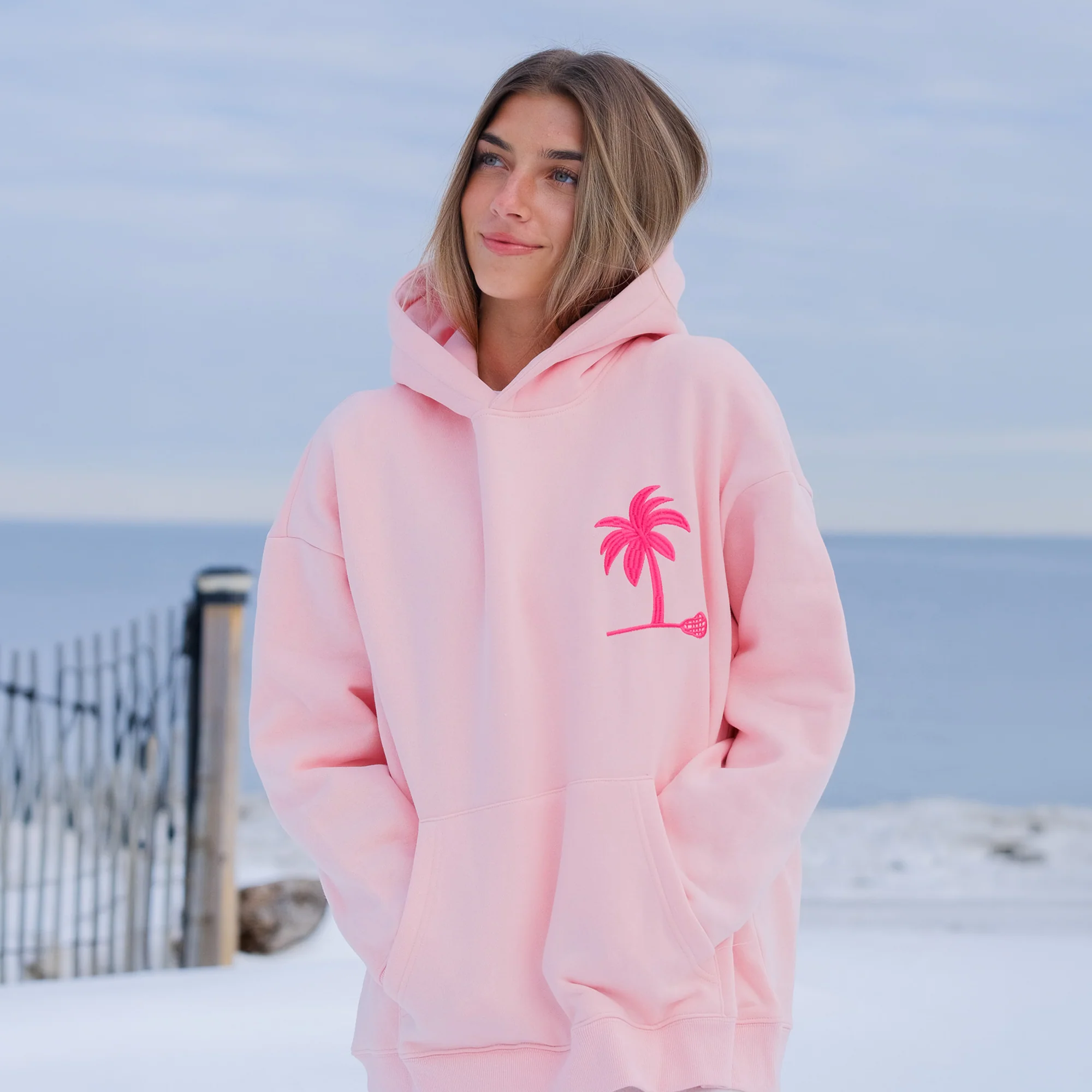 Women's Pink & Ocean Tides Lacrosse Hoodie - Image 3