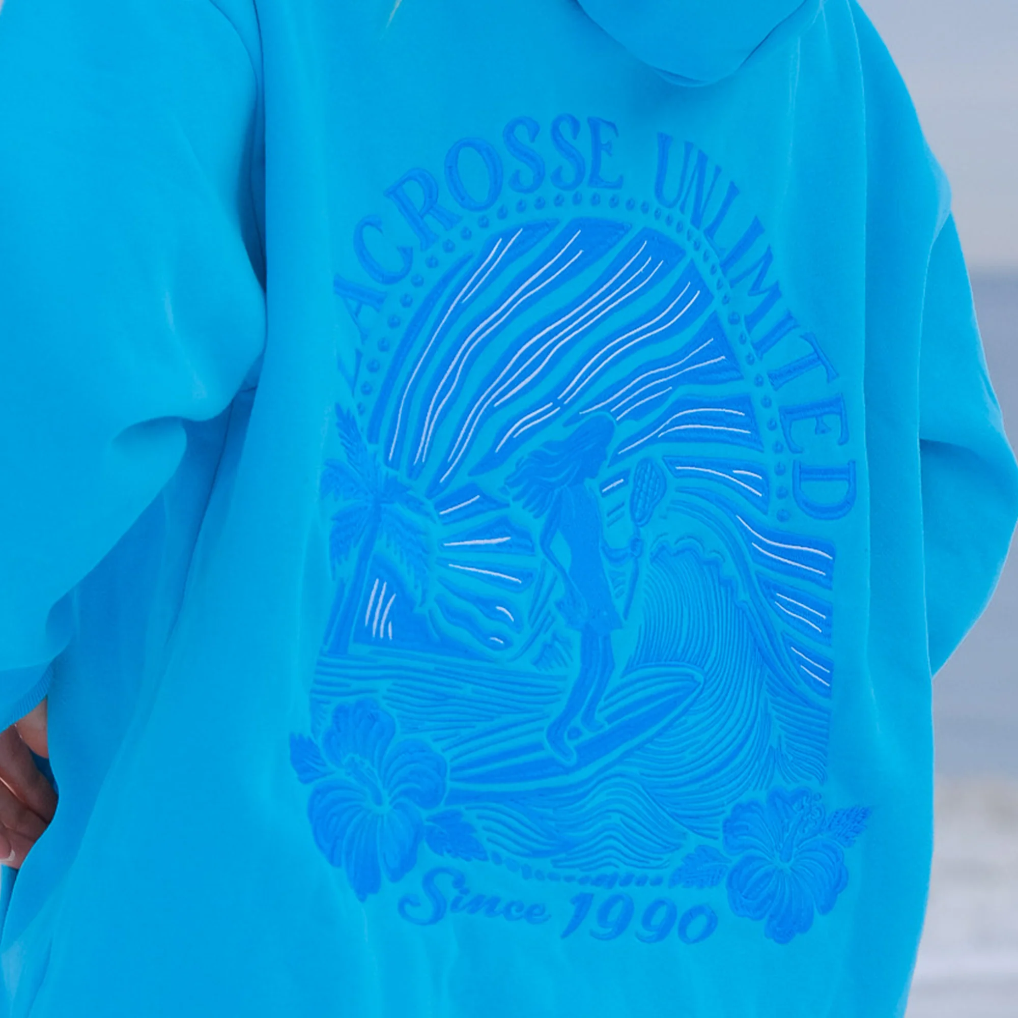 Women's Pink & Ocean Tides Lacrosse Hoodie - Image 6