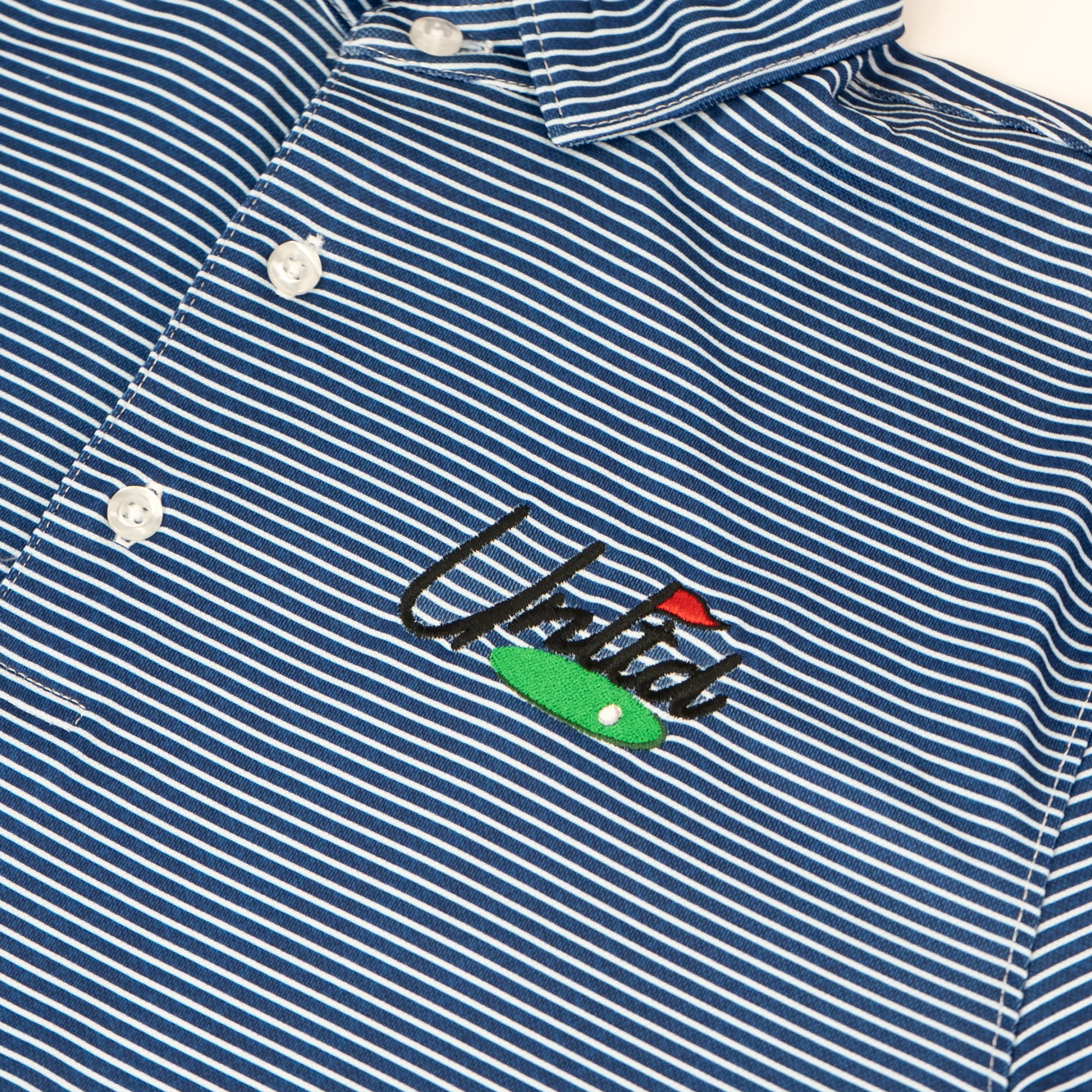 UNLTD Navy Stripe Adult Lacrosse Polo - Image 2
