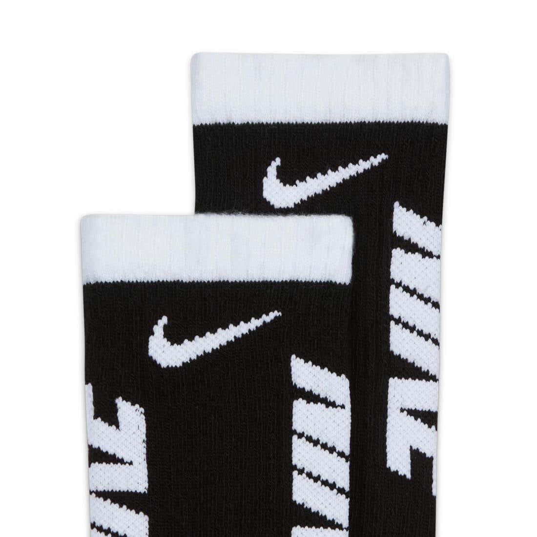 Nike 3 Pack Black/White Youth Crew Socks - Image 4