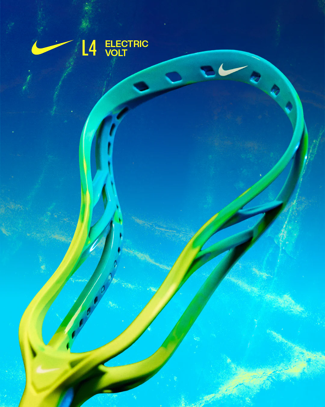 Nike L4 Electric/Volt Split Men's Unstrung Lacrosse Head - Image 5