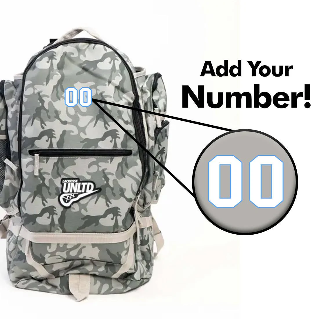 Overtime Grey Camo Adult Lacrosse Backpack - Image 3