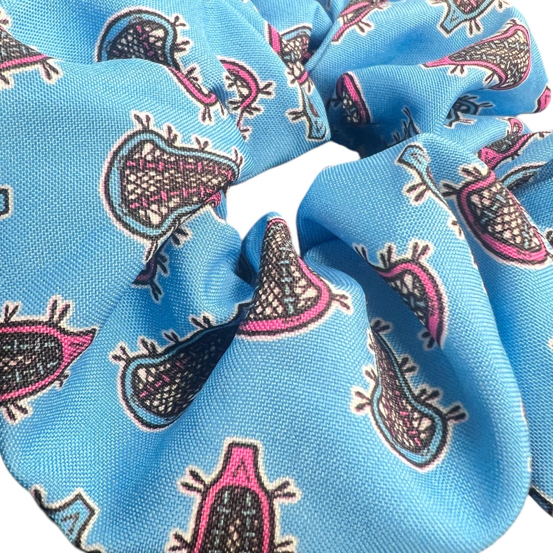 Pink Blue Lacrosse Scrunchie - Image 2