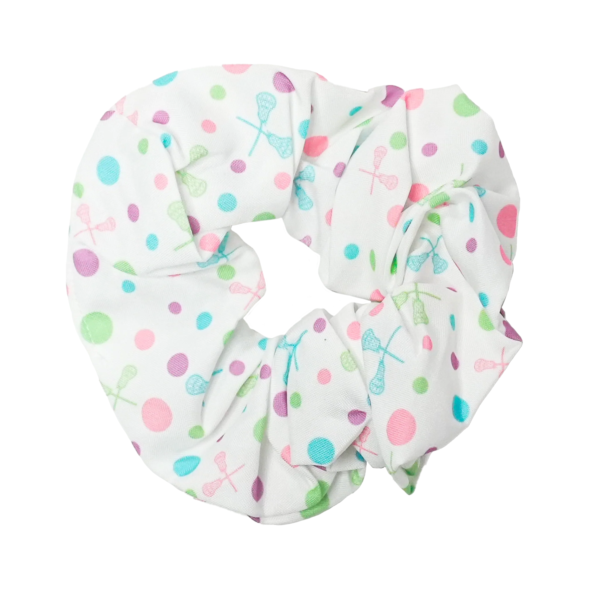 Polka Dot and Lacrosse Stick Scrunchie