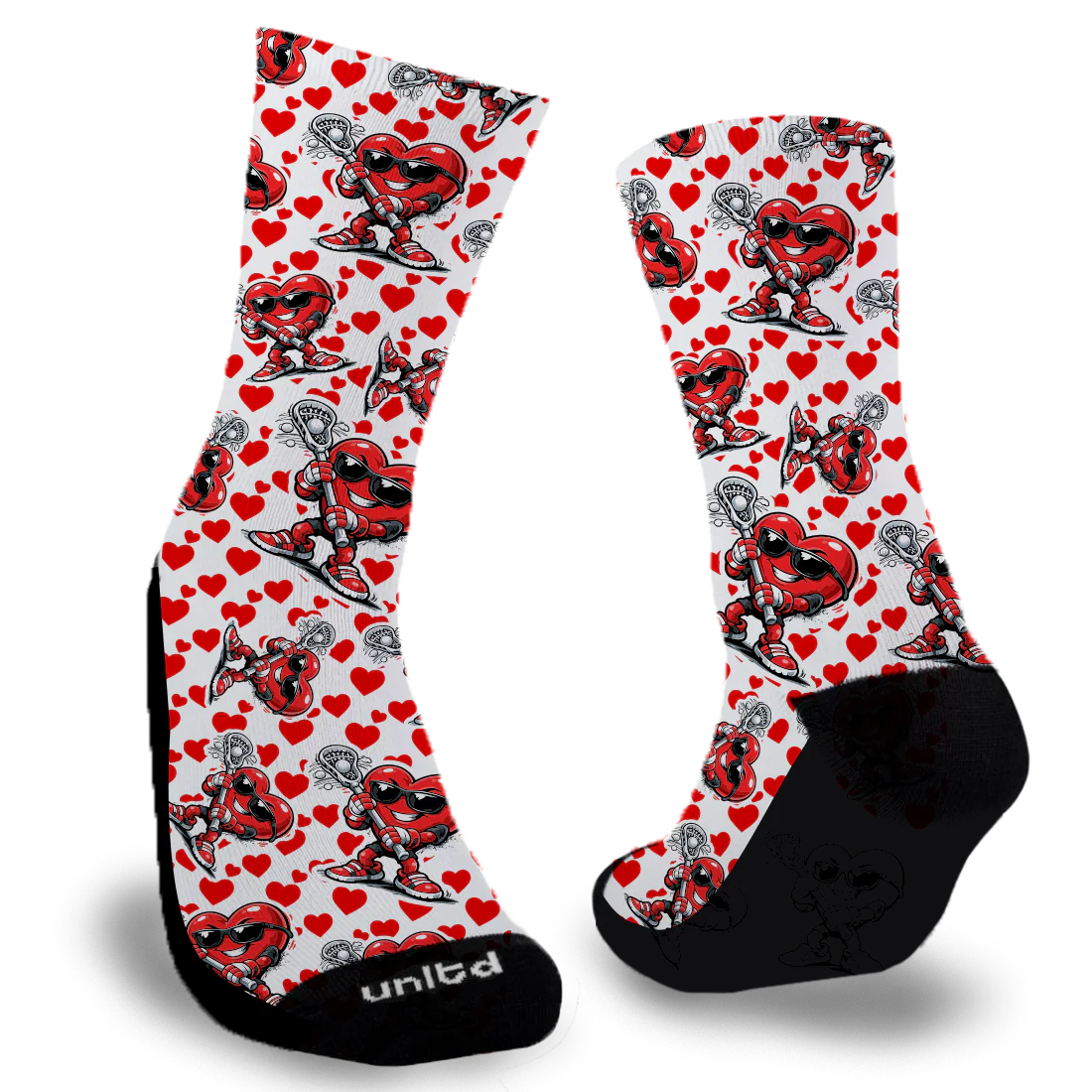 Catch Passes Valentine's Day Lacrosse Socks