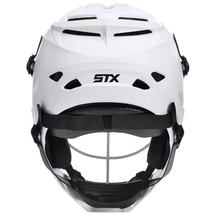 STX Rival Jr Youth Lacrosse Helmet (White Shell/Chrome Facemask) - Image 2