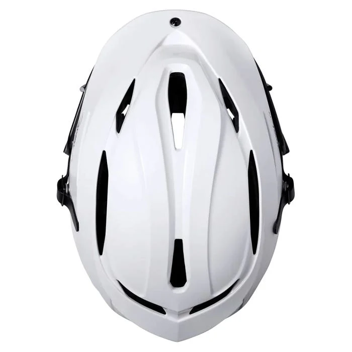 STX Rival Jr Youth Lacrosse Helmet (White Shell/Chrome Facemask) - Image 3