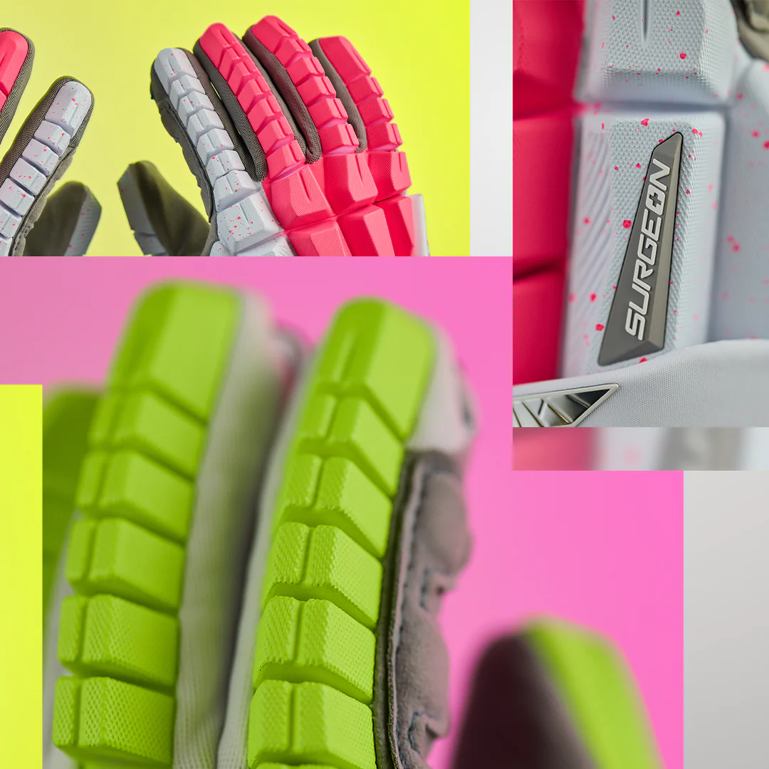 STX Surgeon RZR 2 Lacrosse Gloves- Limited Edition Neon - Image 10