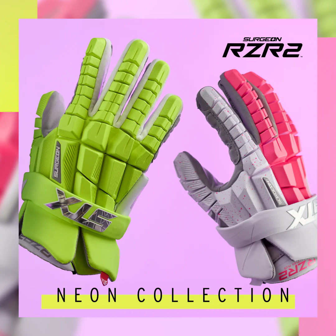 STX Surgeon RZR 2 Lacrosse Gloves- Limited Edition Neon - Image 9