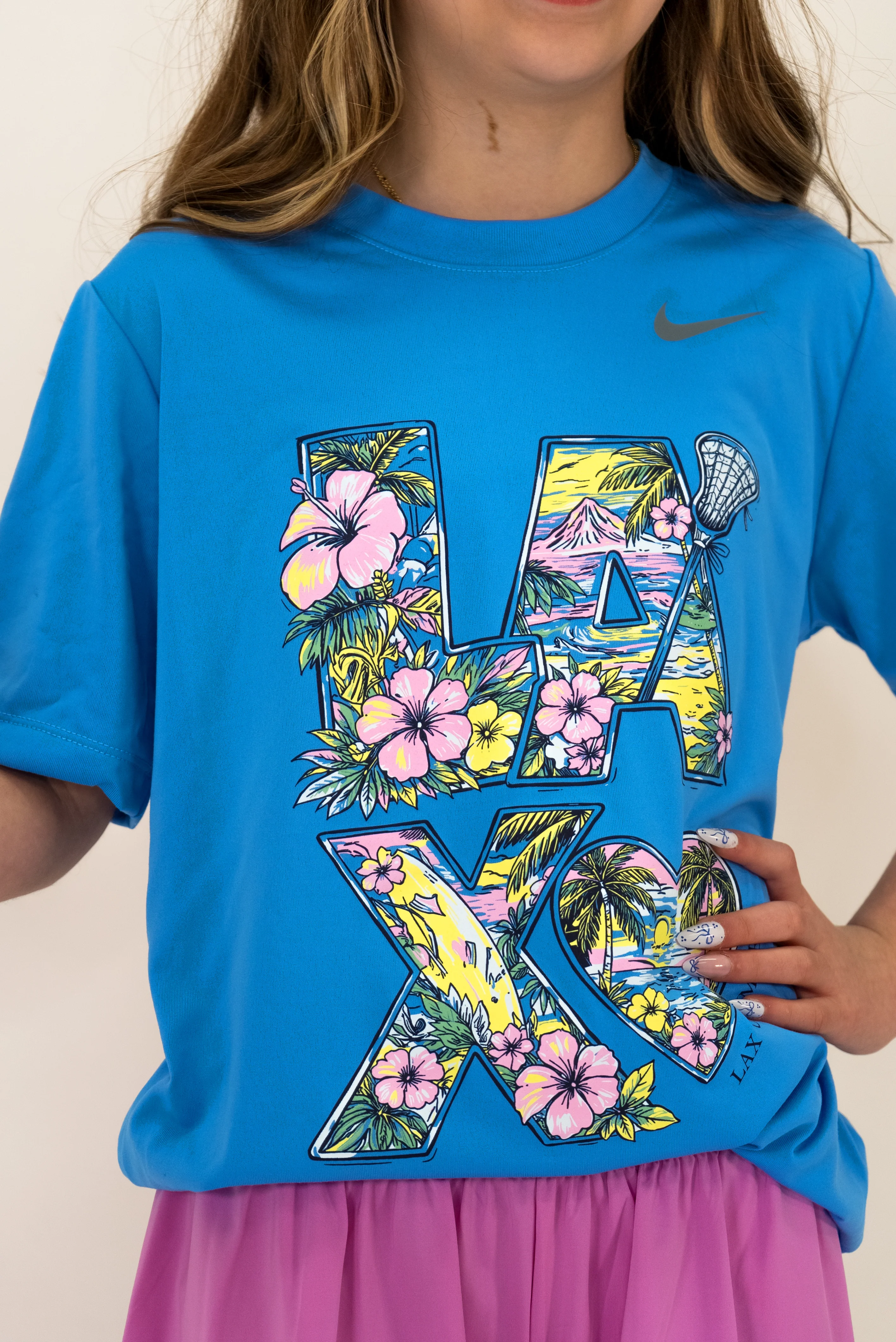 Nike Girls Carolina Palm Lacrosse Tee - Image 2