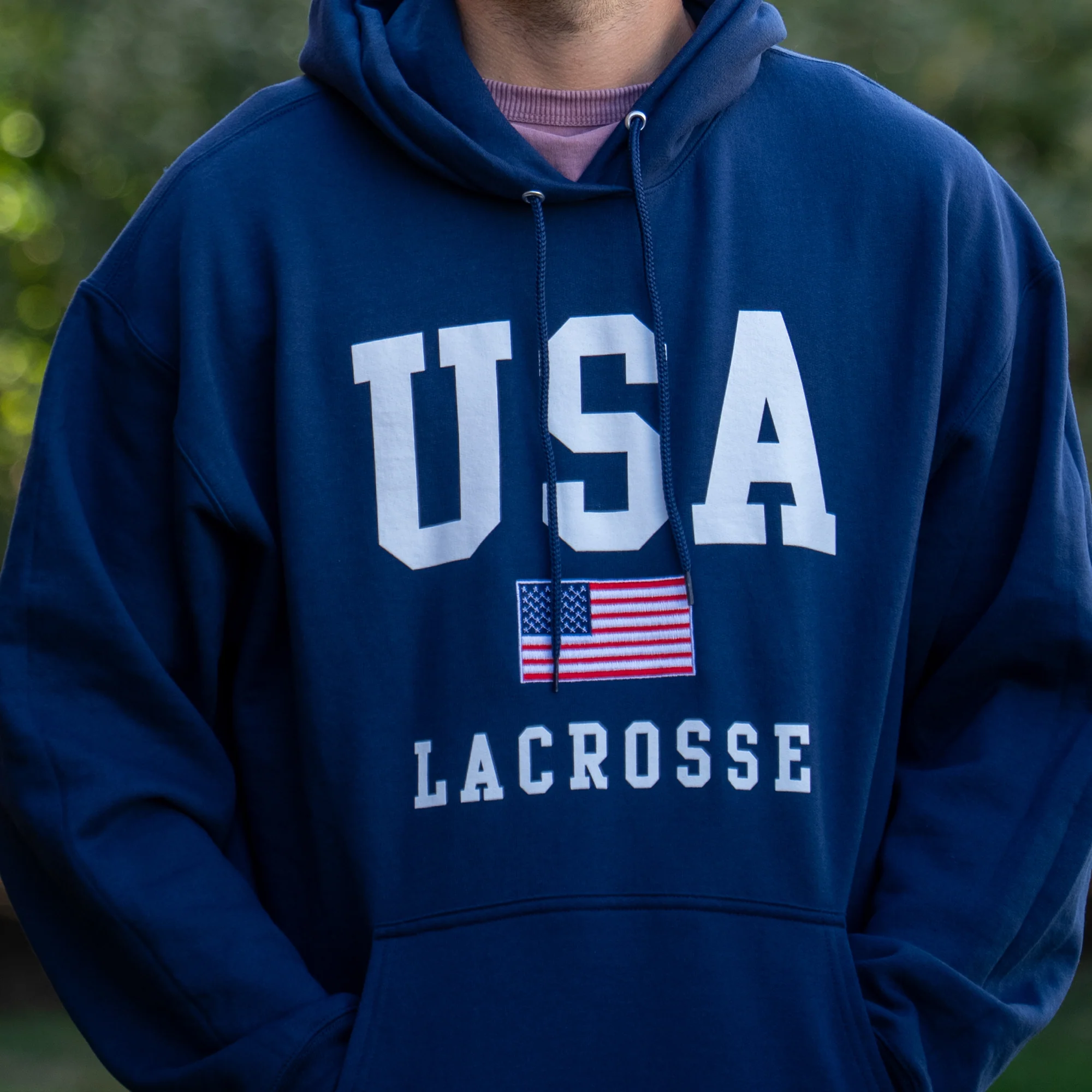 LU USA Navy Adult Lacrosse Hoodie - Image 3